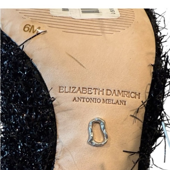 Antonio Melani x Elizabeth Damrich Moon Boucle Frayed Detail Slingback Pumps 6M - Picture 12 of 14